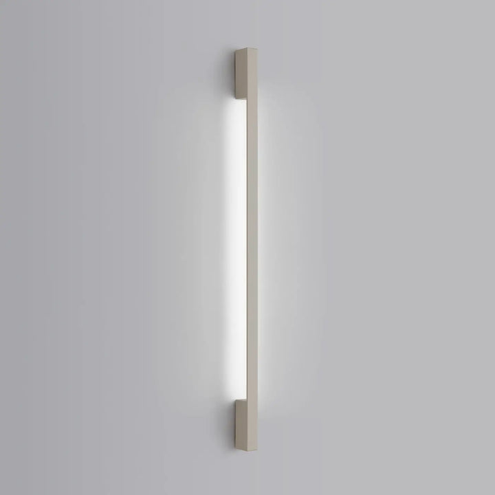 Applique murale sappo 120 led beige en finition métallique brossée avec design rectangulaire minimaliste vert olive six variantes
