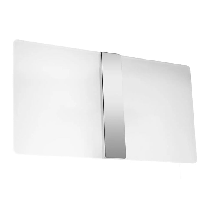 Applique murale azalia design intemporel avec verre blanc met et bande métallique argentée centrale élégante