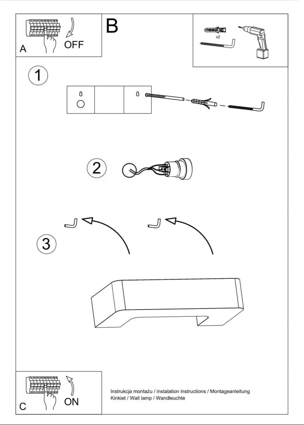 Schéma d'installation du luminaire