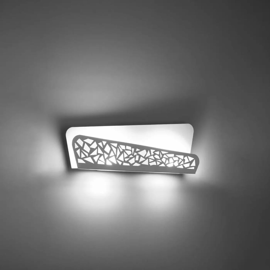 Applique murale aliza blanc avec motif géométrique en verre éclaté pour une solution minimaliste et atmosphère chaleureuse