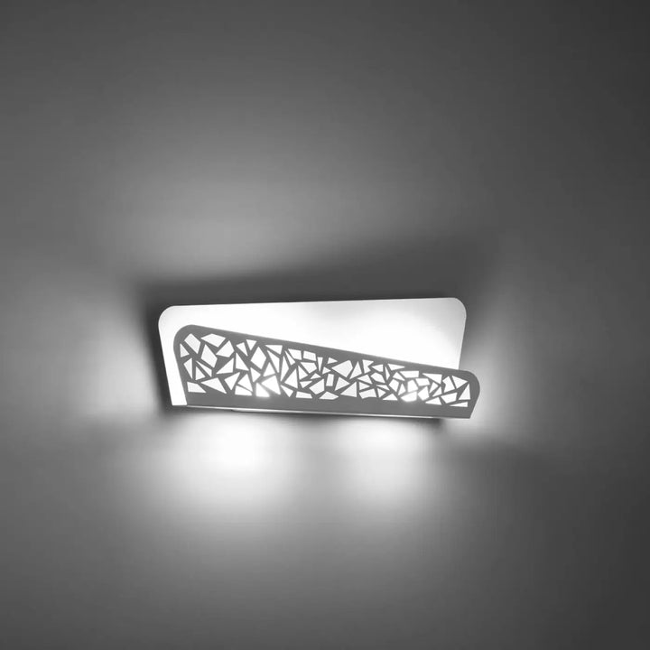 Applique murale aliza blanc avec motif géométrique en verre éclaté pour une solution minimaliste et atmosphère chaleureuse
