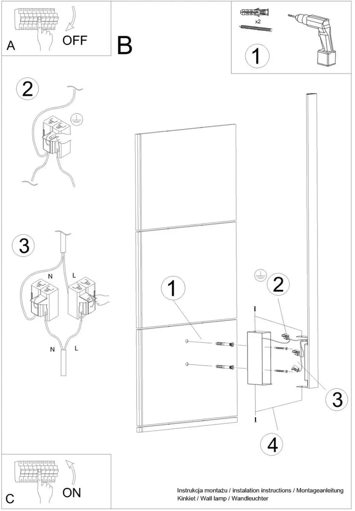LAHTI M wall light, white 4000K