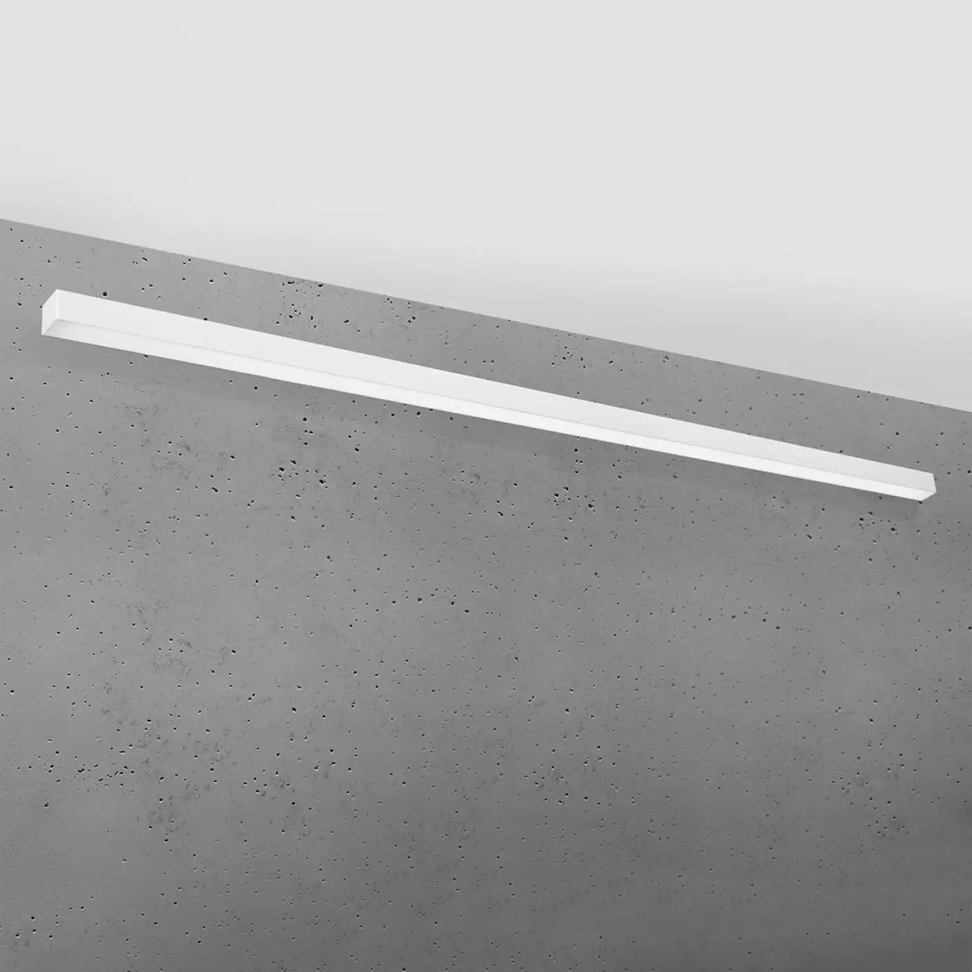 Applique murale pinne 200 3000k blanc led rectangulaire installée horizontalement sur mur béton pour bureau à domicile et paramètres d’éclairage