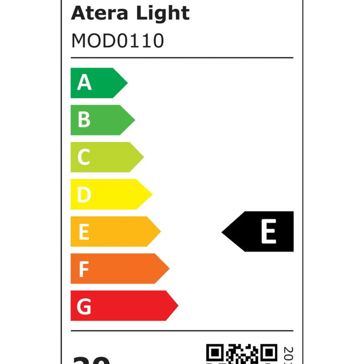 Étiquette énergie atera light mod0110 à indicateur e sur applique murale borgen 3000k blanc collection borgen comprend appliques murales modernes