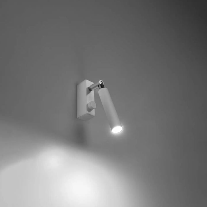 Applique murale blanche eyetech 1 avec bras ajustable et abat-jour en verre dépoli style industriel faisceau eyetech