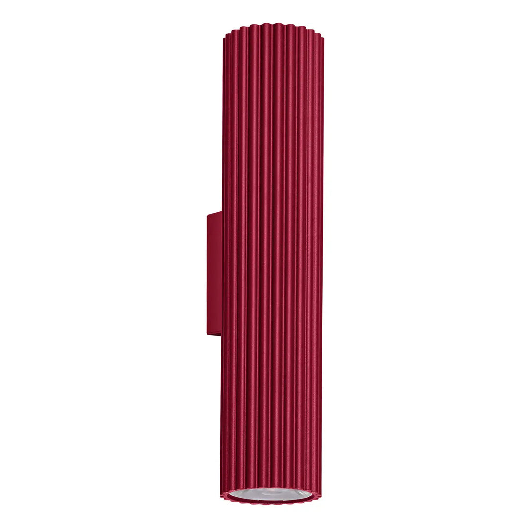Applique murale ivar led 3000k bordeaux en aluminium rainuré design expressif pour un confort dutilisation optimal
