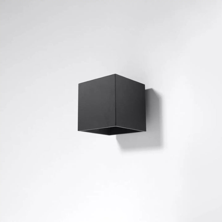 Kinkiet quad applique murale en bois naturel noir mat finition cube pour éclairage intérieur moderne
