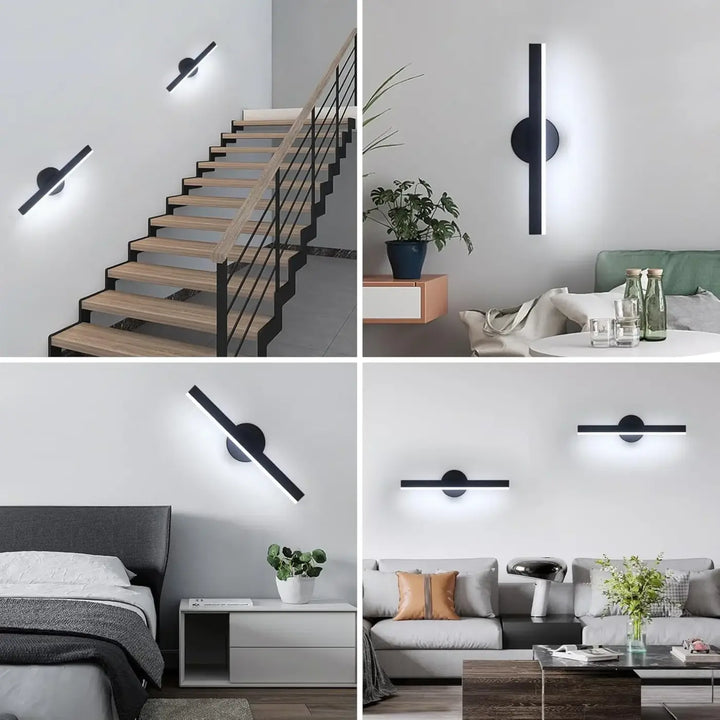 Applique Murale LED Design Élancé Minimaliste Noir Intérieur

