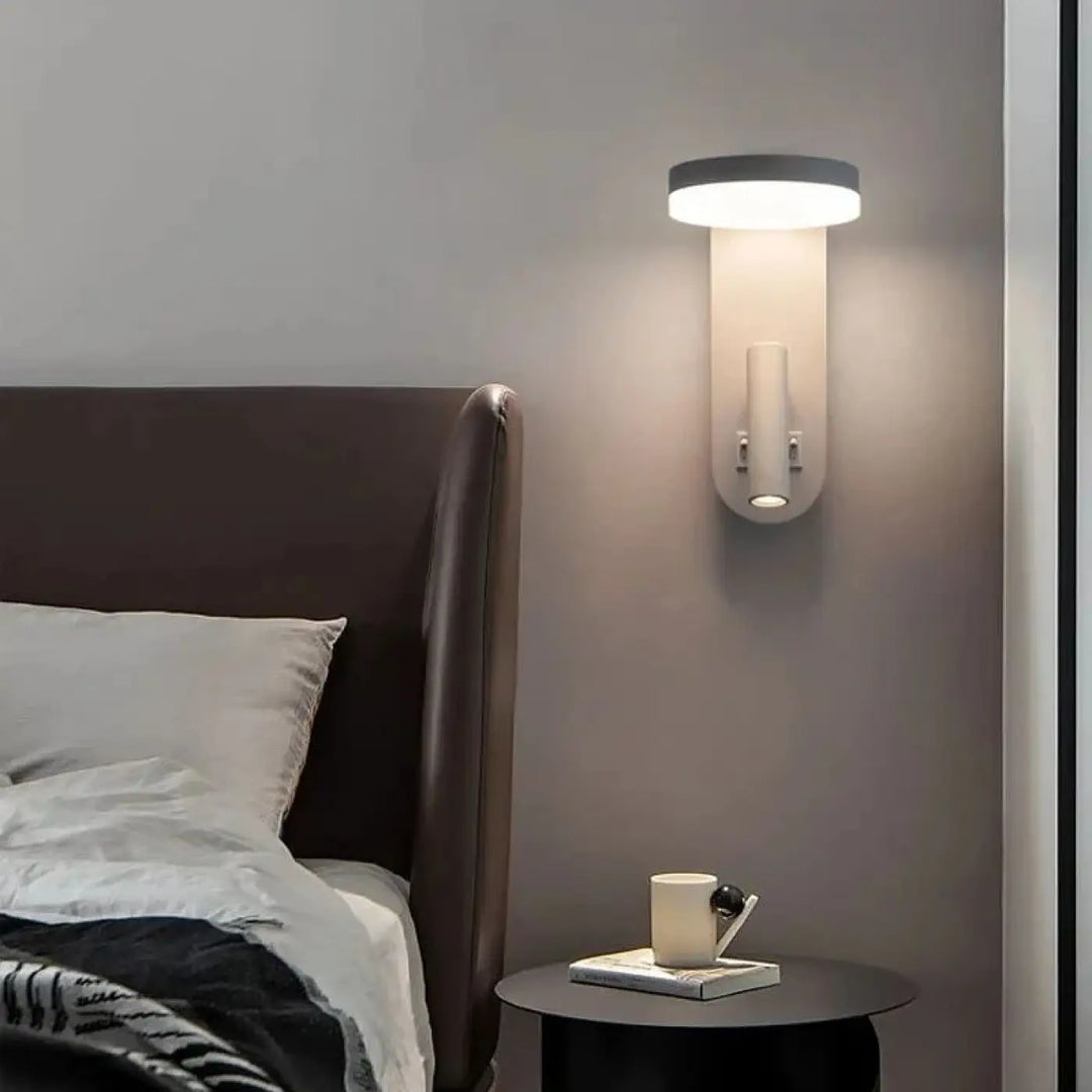Applique murale led design moderne avec liseuse style épuré