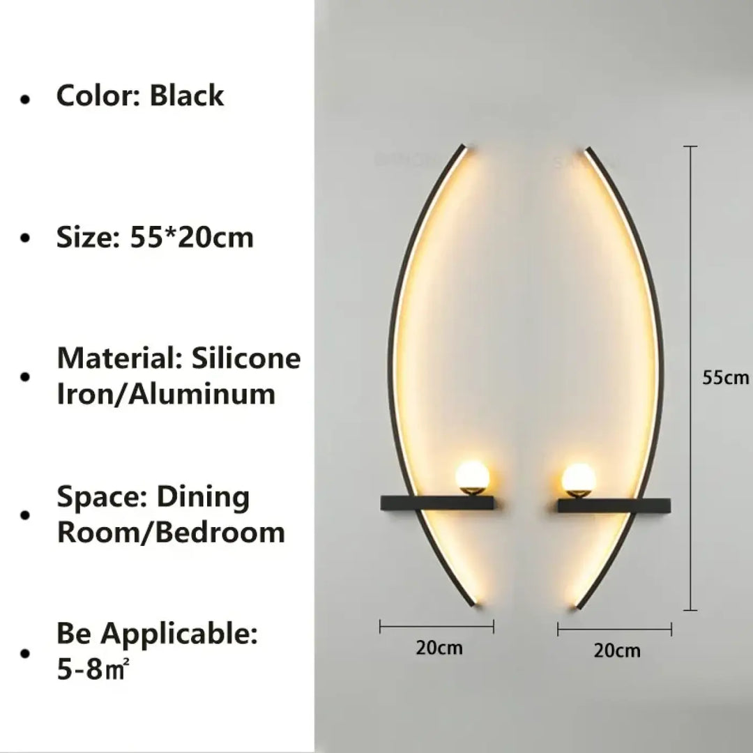 Applique murale led design forme organique élégance