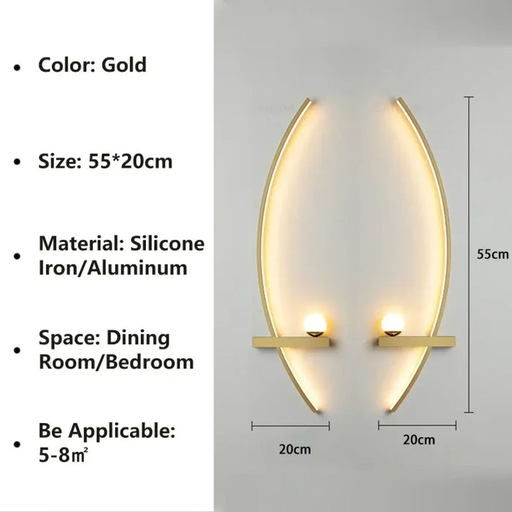 Applique murale led design forme organique élégance
