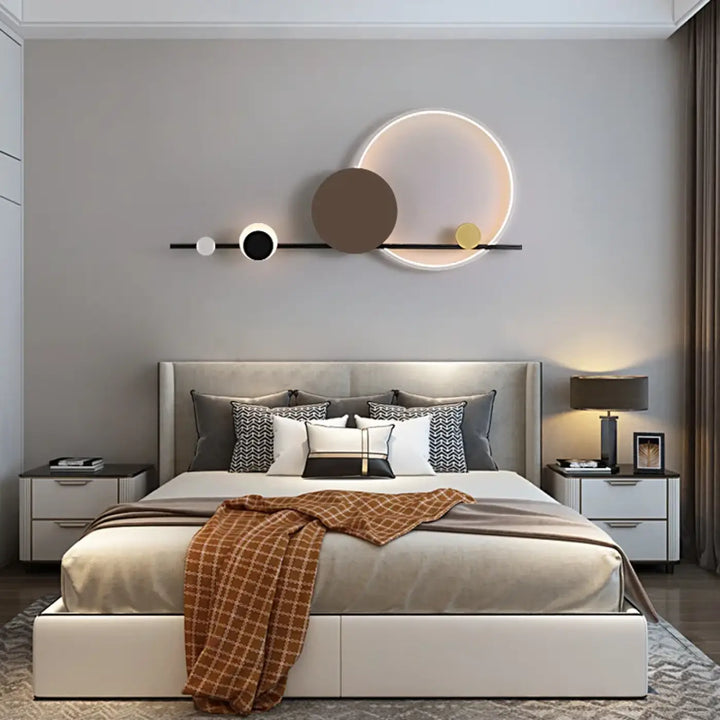 Applique Murale LED Au Design Original Avec Des Cercles Suspendus