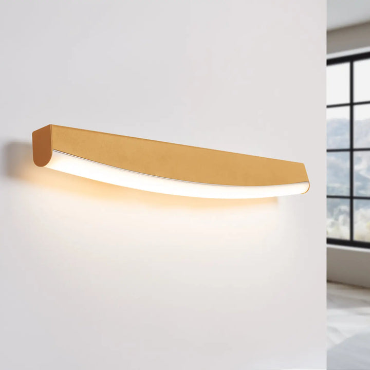 Applique murale jorun 3000k or luminaire à led doré avec design courbé et éclairage blanc chaud élégant