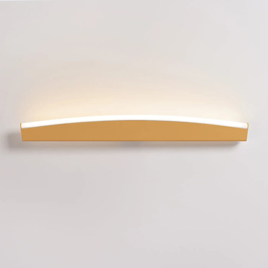 Applique murale jorun or doré avec design incurvé luminaire à led émettant une lumière blanche douce 3000k