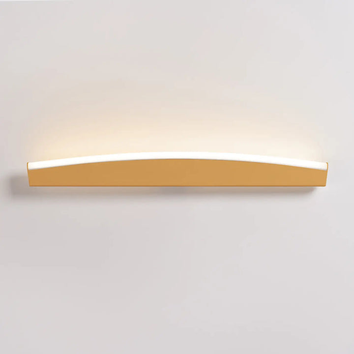 Applique murale jorun or doré avec design incurvé luminaire à led émettant une lumière blanche douce 3000k