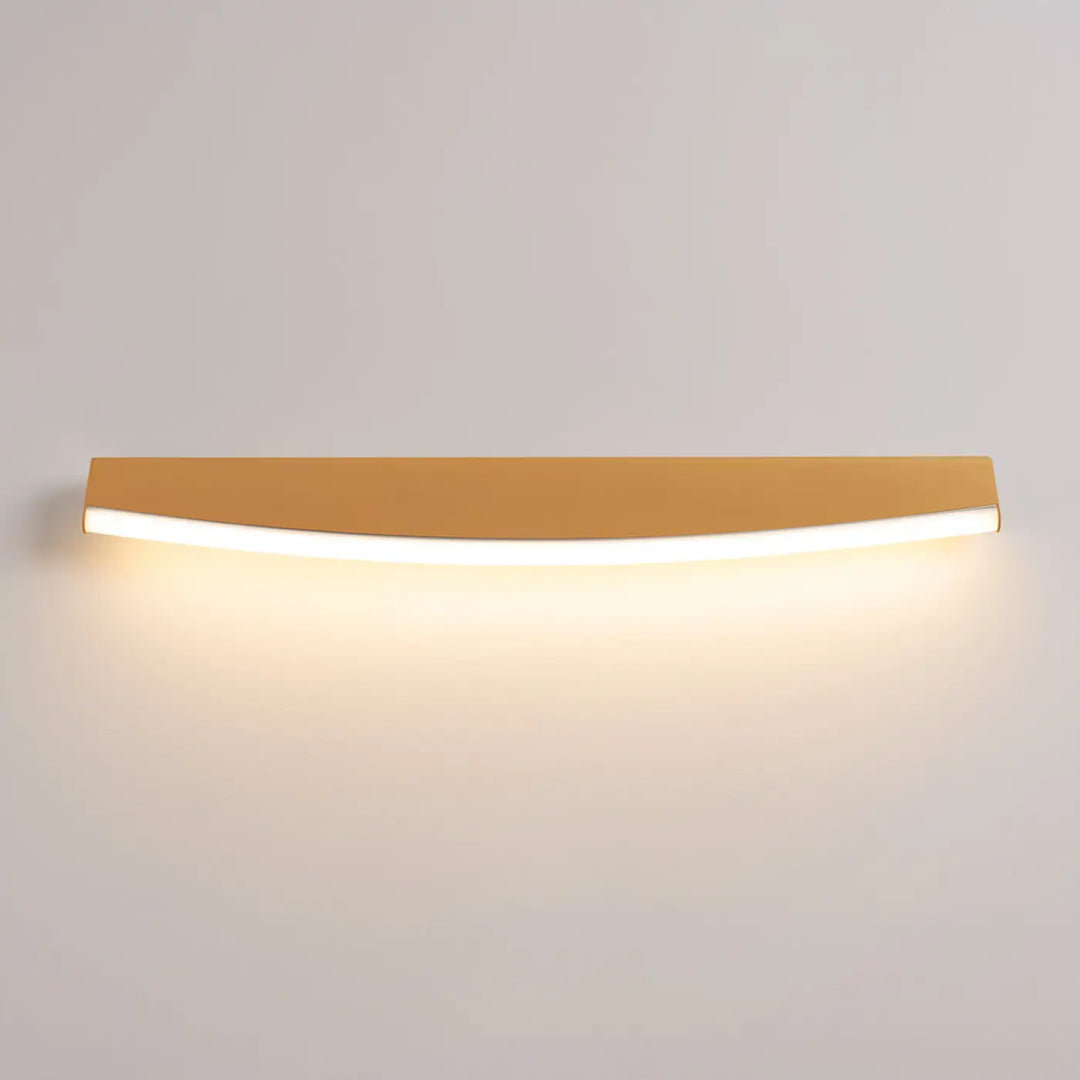 Applique murale jorun 3000k or en luminaire à led avec design incurvé et finition or pour couleurs d’éclairage modernes