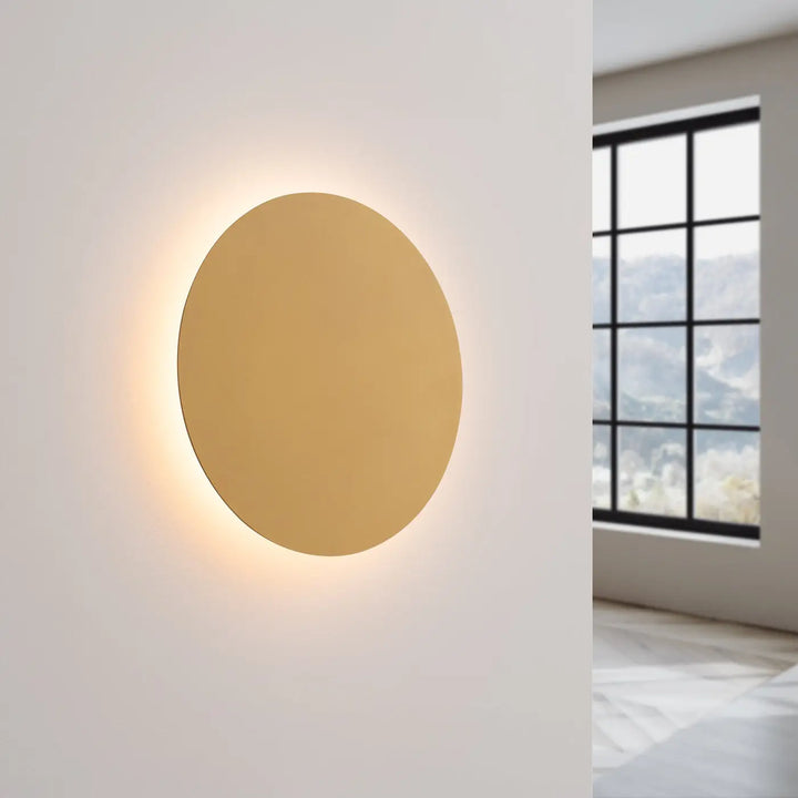 Applique murale dorée borgen 3000k ronde et minimaliste, une seule applique murale de la collection borgen comprend modernes