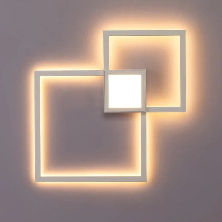 Applique murale led à formes carrées contemporaines au style chic