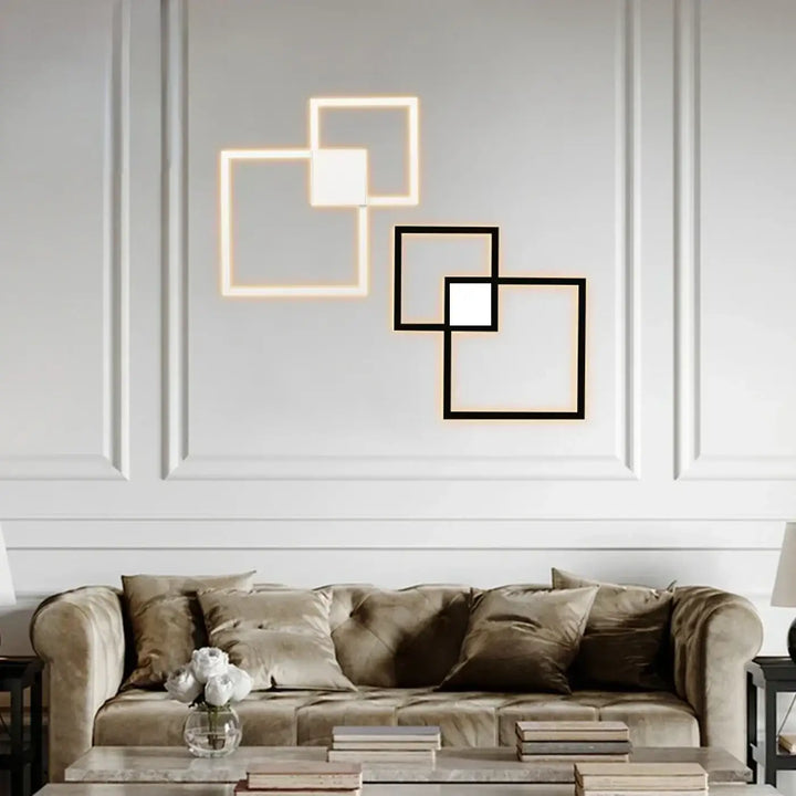 Applique murale led à formes carrées contemporaines au style chic