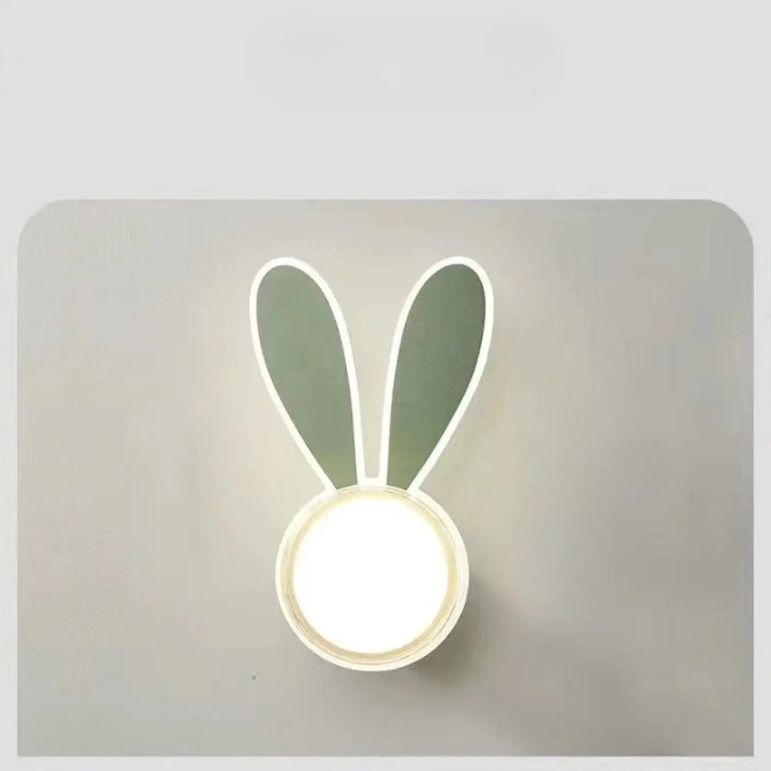 Applique murale moby en forme de lapin moderne avec lumière tamisée circulaire led ludique pour décoration murale