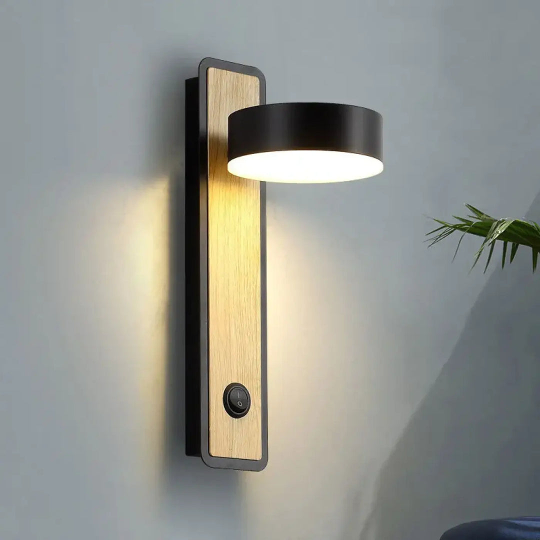 Applique led minimaliste bois clair moderne ambiance chic