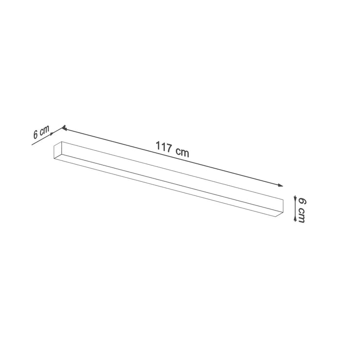 Applique murale pinne 118 noire de 117 cm x 6 cm avec paramètres d’éclairage et différentes tailles disponibles