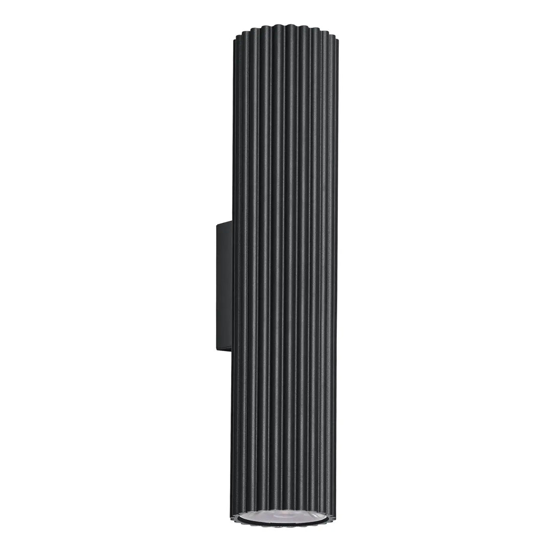 Applique murale ivar 4000k noir en aluminium rainuré avec design expressif et confort d’utilisation pour abat-jour modernes rainurés
