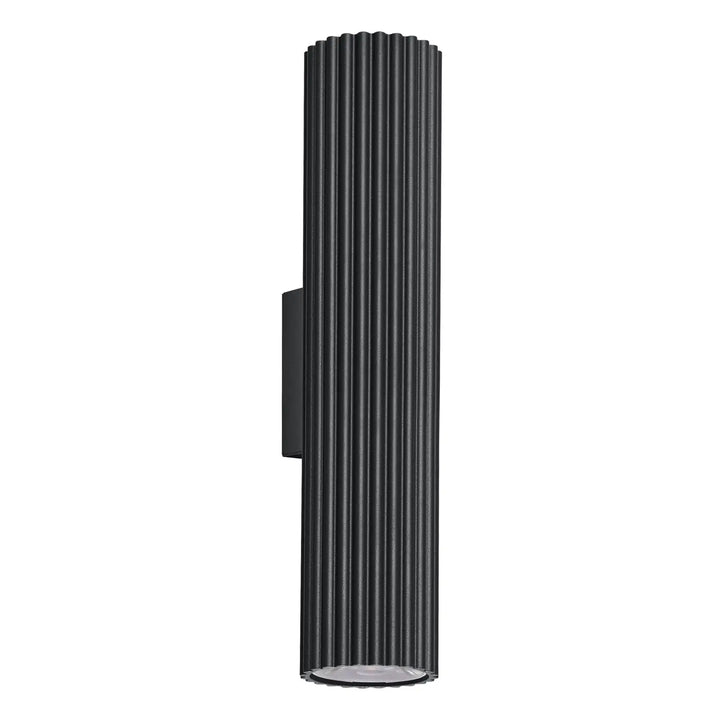Applique murale ivar 4000k noir en aluminium rainuré avec design expressif et confort d’utilisation pour abat-jour modernes rainurés