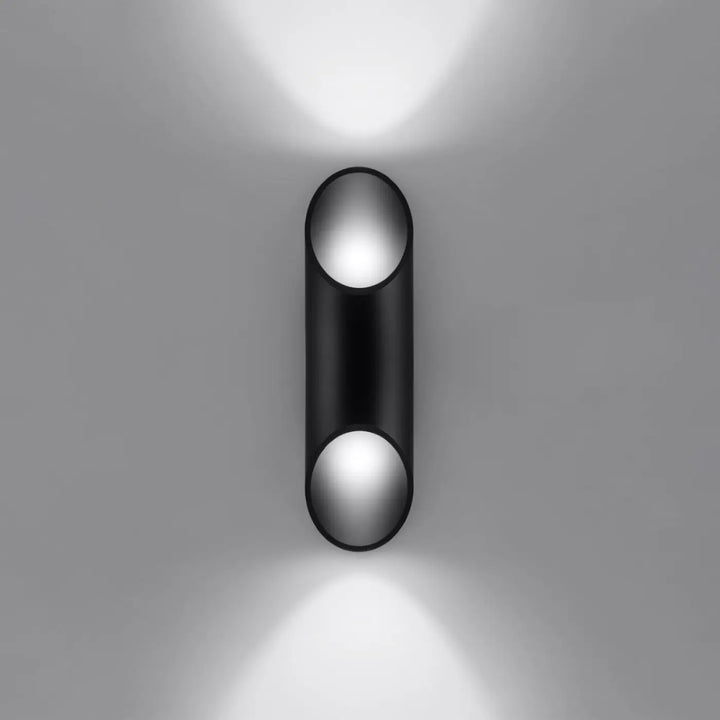 Applique murale penne 30 noir avec double cercle et l’ampoule led, version classique et élégante pour éclairage mural