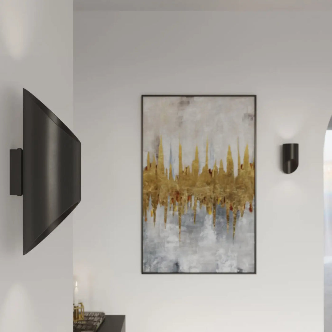 Applique murale penne 30 noir avec peinture abstraite moderne à gouttes dorées pour versions classiques et l’ampoule led