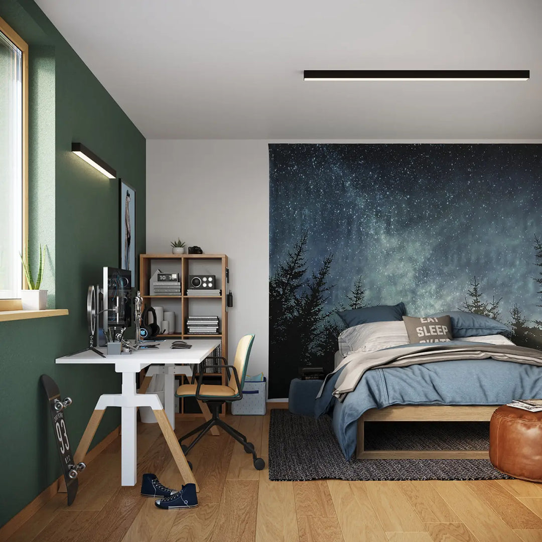 Applique murale noire pinne 90 3000k avec collection pinne et paramètres d’éclairage en différentes tailles