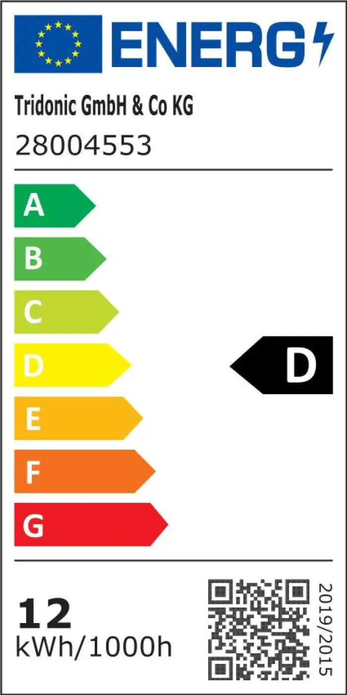 Étiquette efficacité énergétique tridonic gmbh applique murale ivar led 3000k noir avec consommation 12 kwh abat-jour modernes rainurés confort d’utilisation