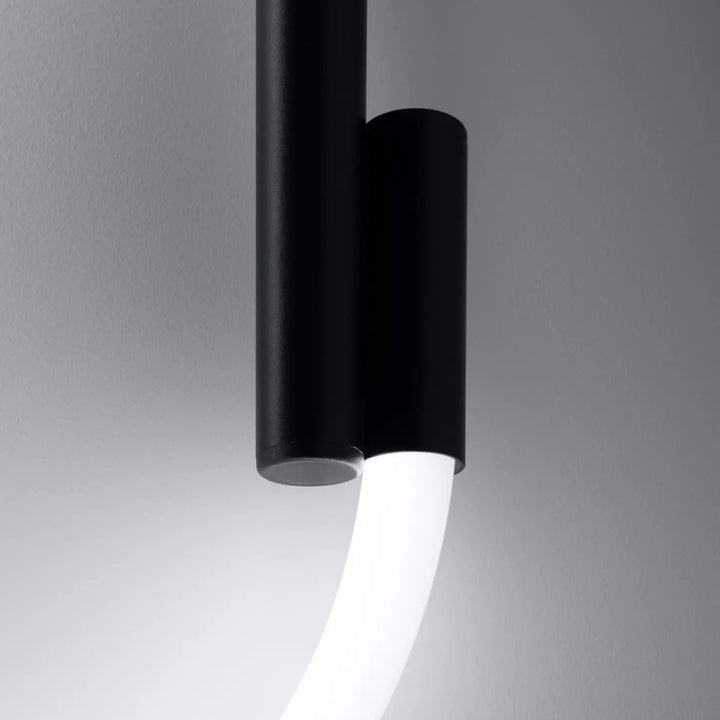 Applique galakse noir noire cylindrique avec éclairage led courbé pour un style classique minimaliste et lampes suspendues galakse