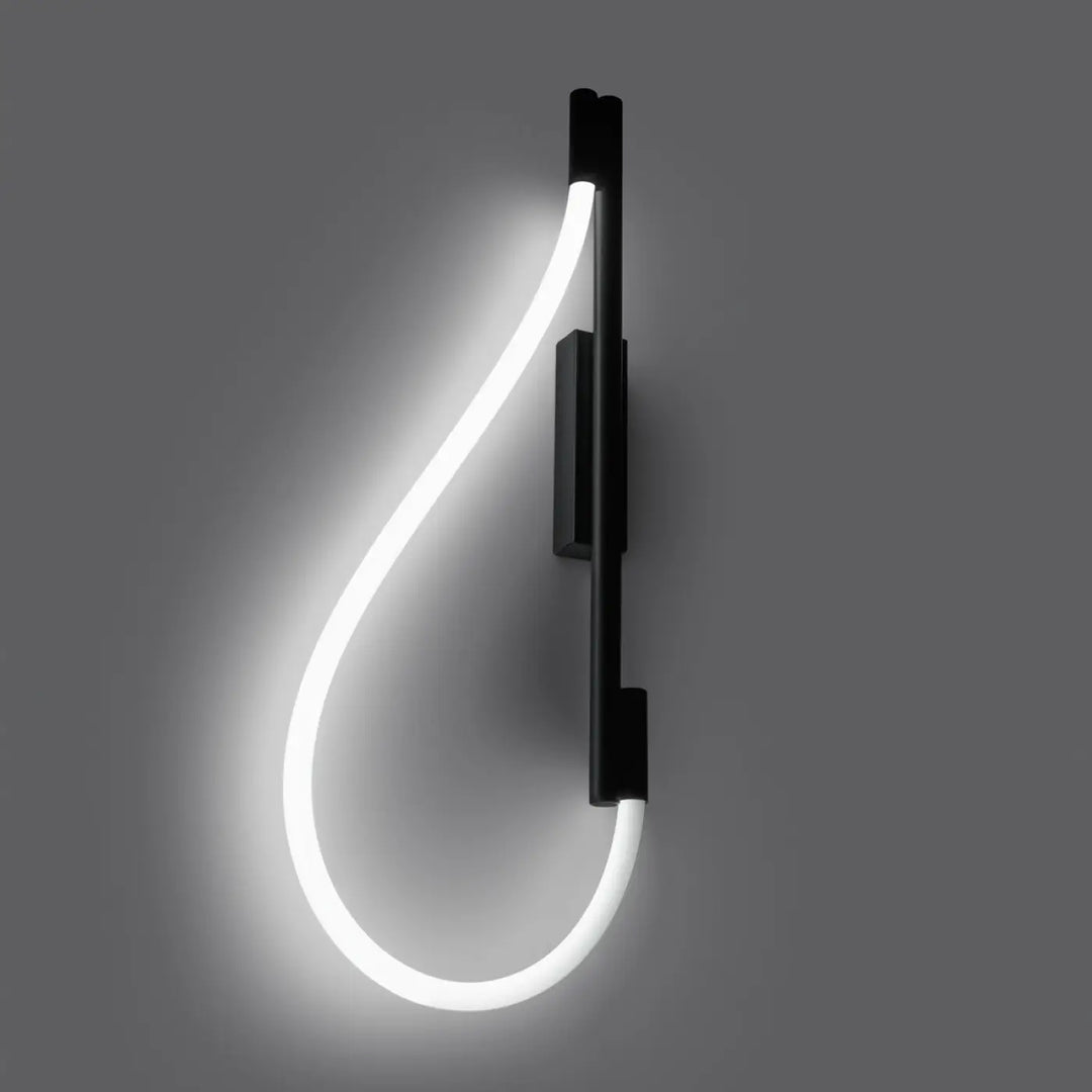 Applique galakse noir avec led courbée émettant lumière blanche pour un style classique minimaliste moderne