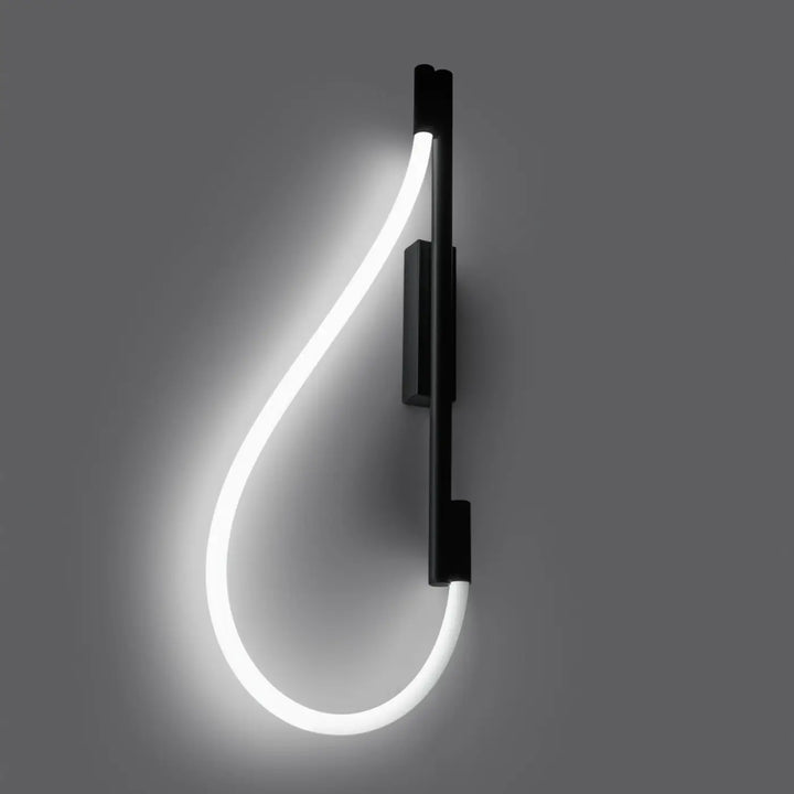 Applique galakse noir avec led courbée émettant lumière blanche pour un style classique minimaliste moderne