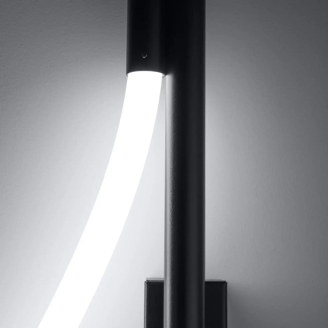 Applique galakse noir en cylindre noir avec led courbée éclairante pour un style classique minimaliste et moderne