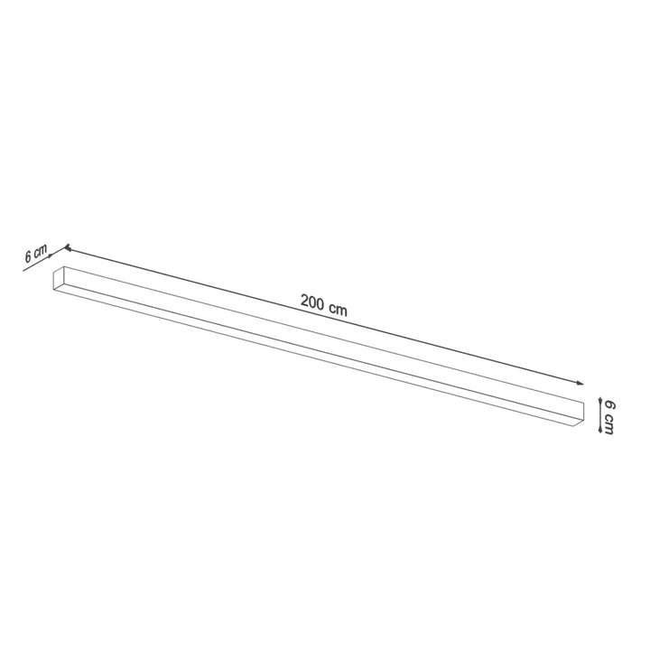 Applique murale pinne 200 noir avec module led 200 cm pour bureau à domicile et paramètres d’éclairage optimisés