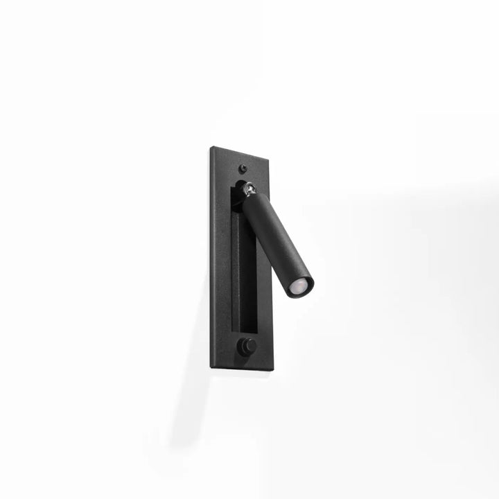 Applique murale minimaliste en noir avec finition mate et bras ajustable de la série enif pour un éclairage élégant