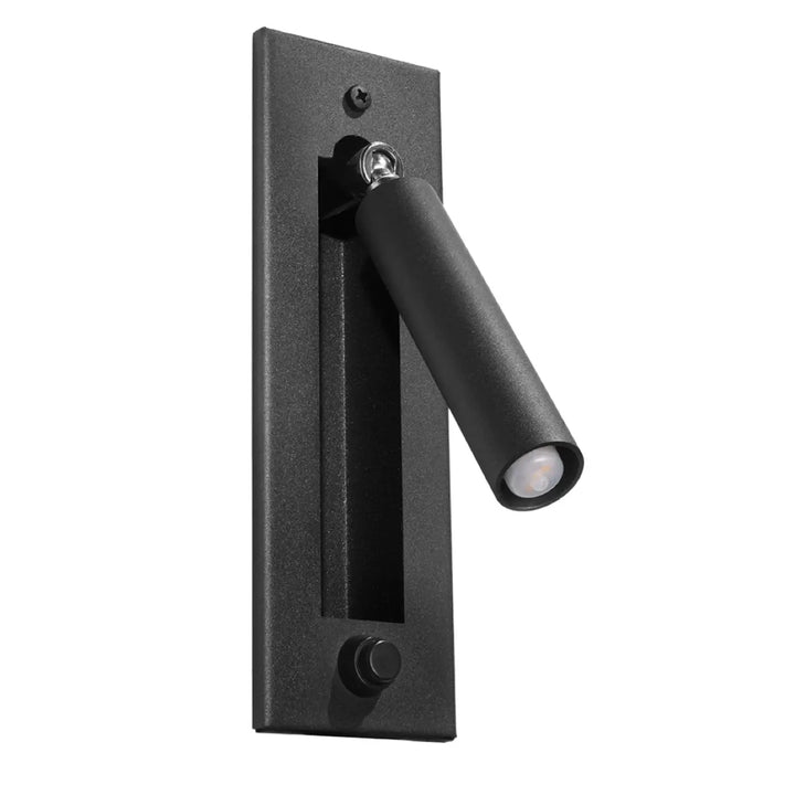Applique murale minimaliste série enif en noir avec tête cylindrique réglable pour un éclairage élégant