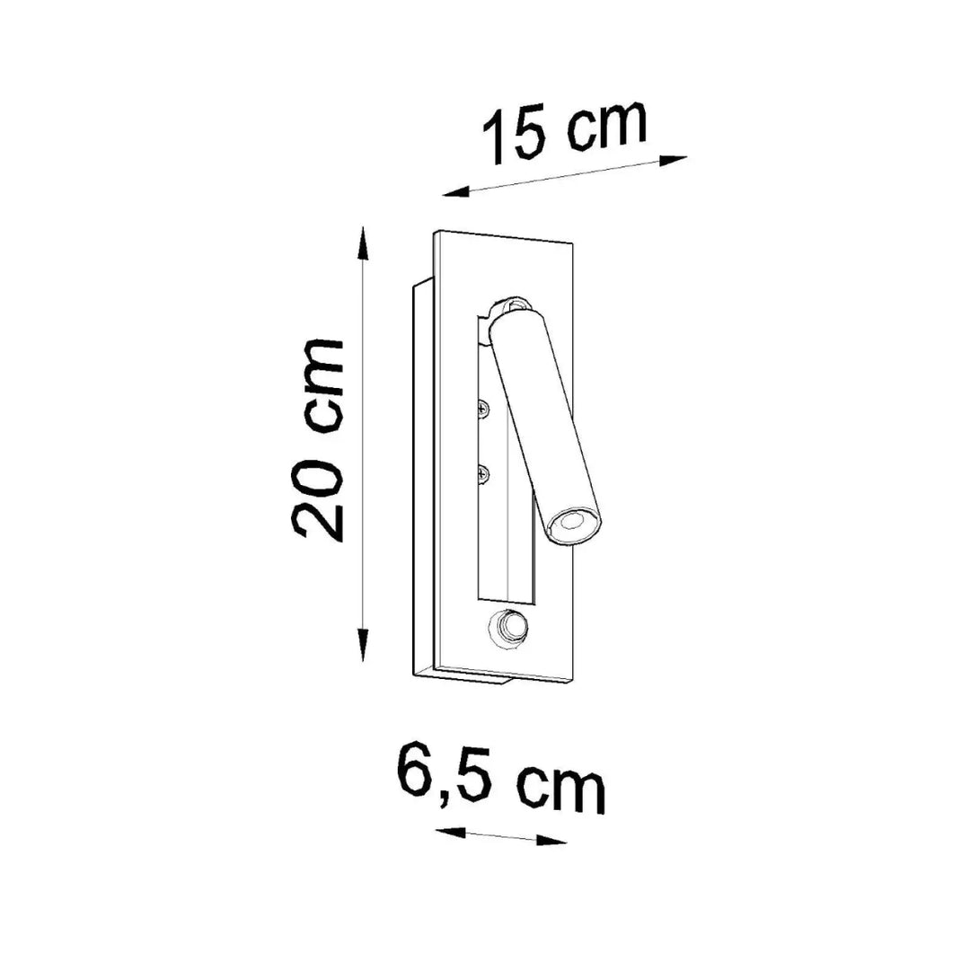 Applique murale minimaliste en noir de la série enif avec tête cylindrique et base rectangulaire pour éclairage élégant