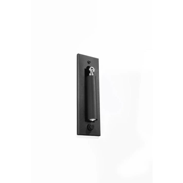 Applique murale minimaliste noire en finition mate avec design cylindrique et accents chromés de la série enif pour un éclairage élégant