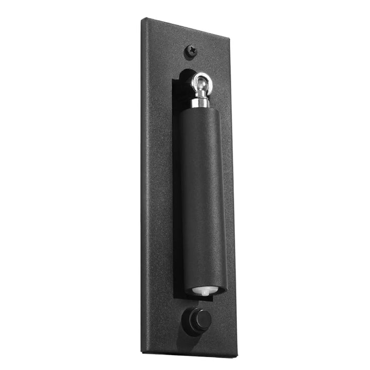 Applique murale minimaliste en acier noir avec poignée cylindrique et fixations chrome poli de la série enif pour un éclairage élégant