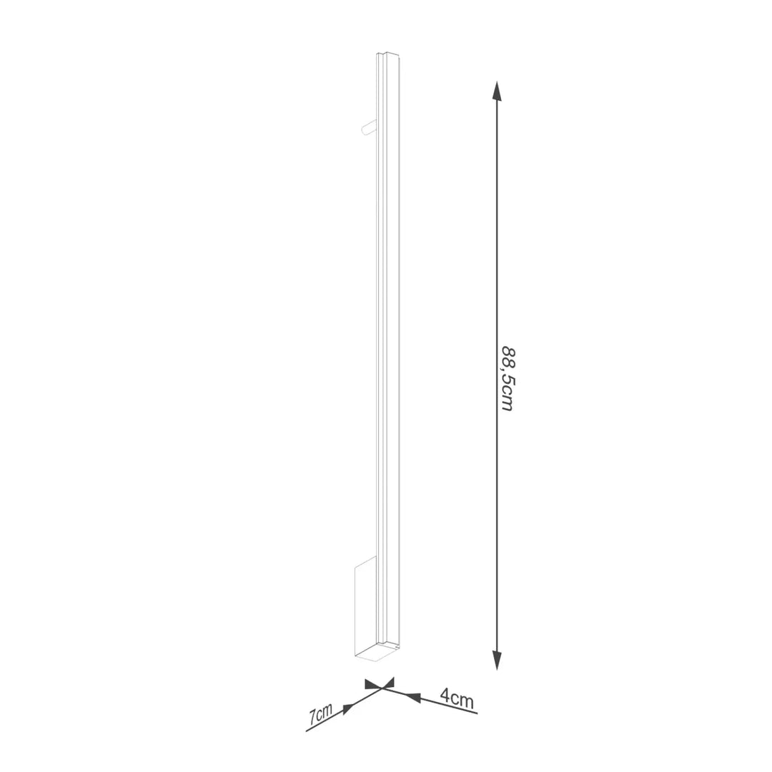 Applique murale lagom 90 noir design minimaliste avec excellente finition 88,5 cm de hauteur pour intérieur contemporain