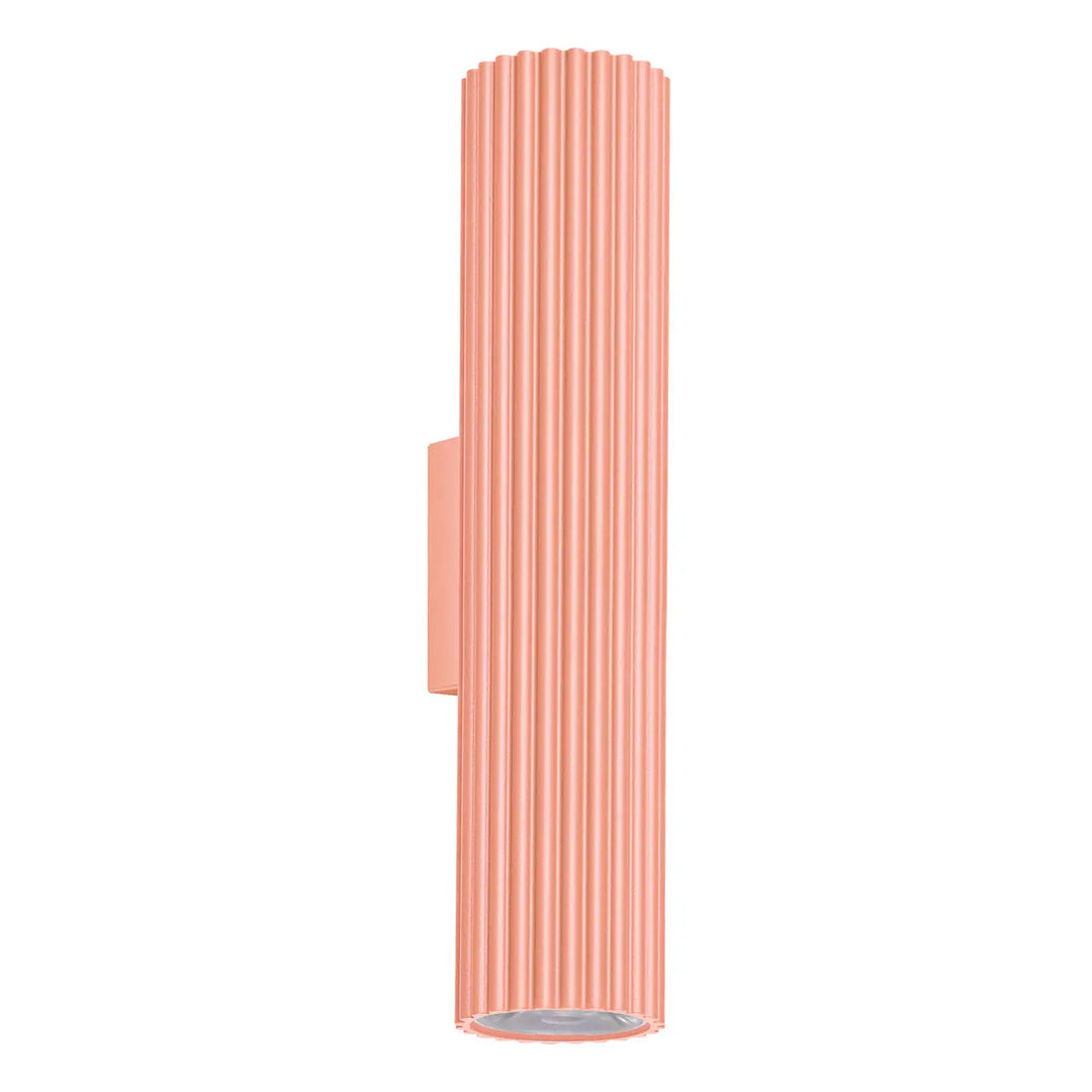 Applique ivar led 3000k pêche avec abat-jour modernes rainurés en design moderne et élégant