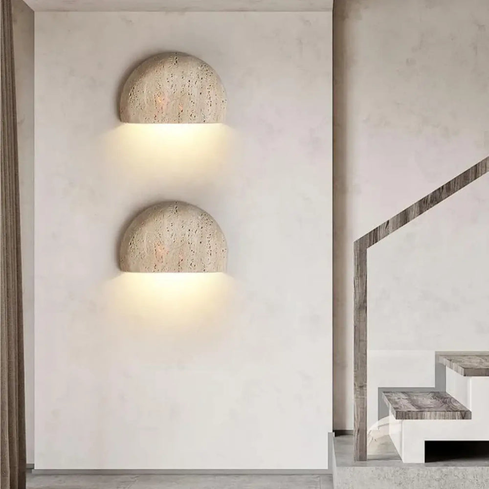 Applique murale LED en pierre en demi cercle


