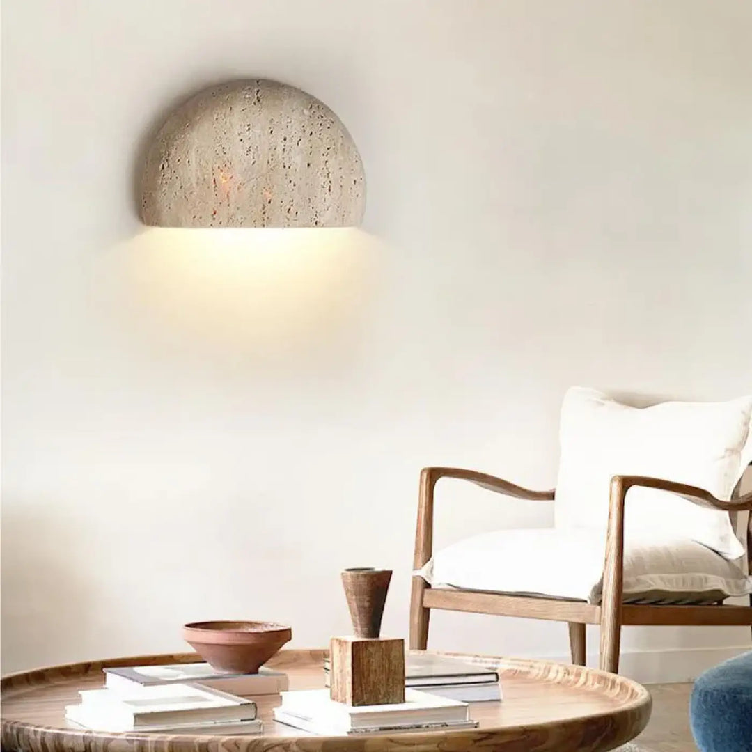 Applique murale LED en pierre en demi cercle

