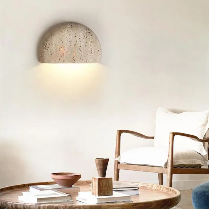 Applique murale LED en pierre en demi cercle

