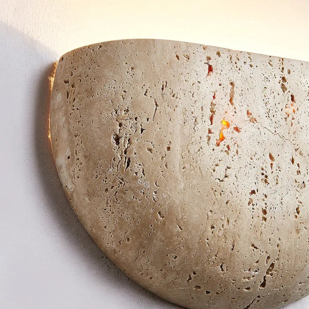Applique murale LED en pierre en demi cercle

