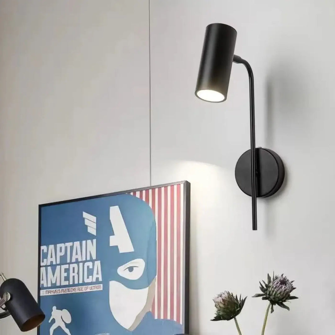 Applique murale led pivotante en laiton en finition noir ou doré