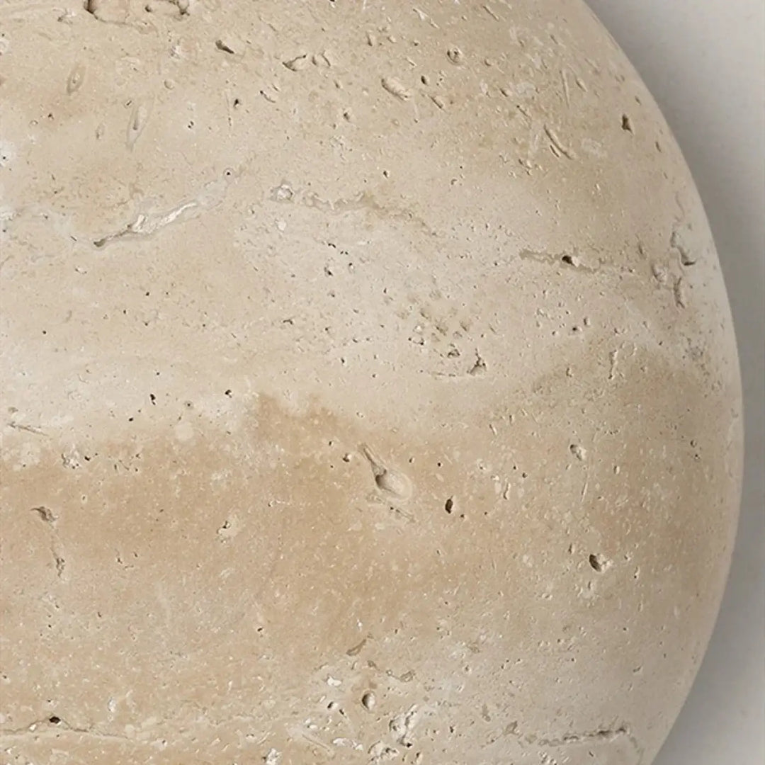Applique Murale Ronde En Pierre Avec Boule Blanche En LED